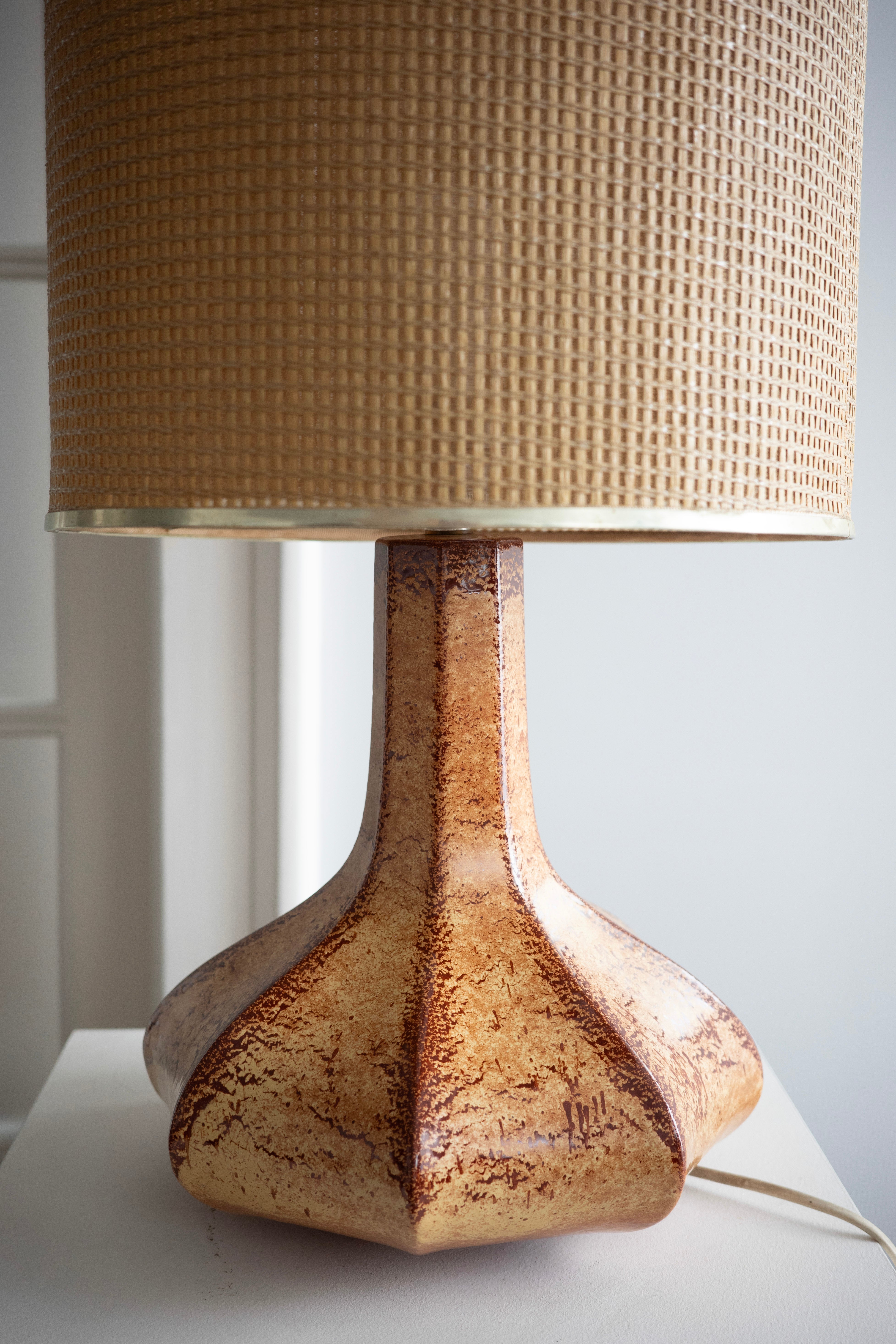 Mid-century keramická stolová lampa Bertoncello, Roberto Rigon