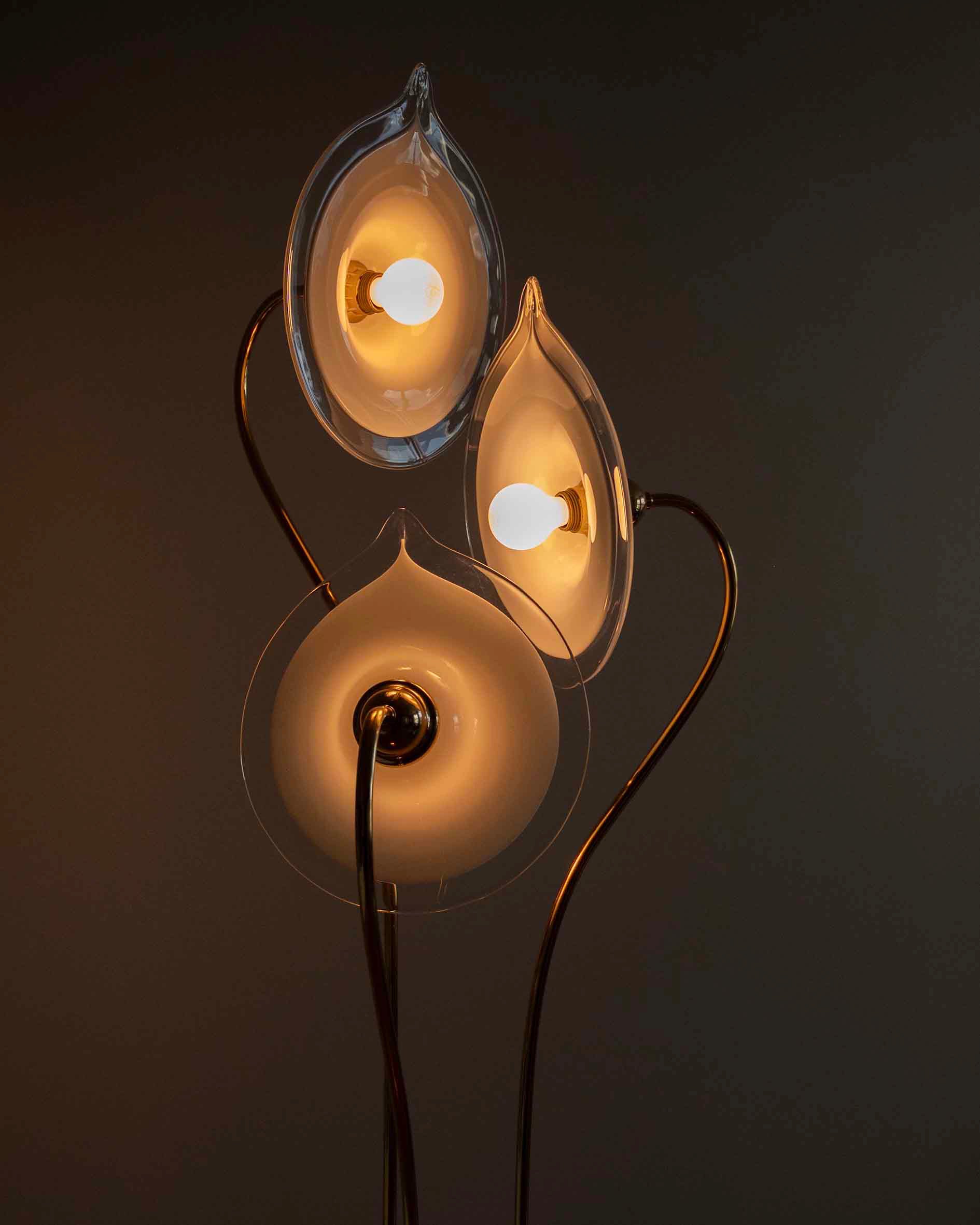 Stojaca lampa Murano v tvare kvetov, 1970s