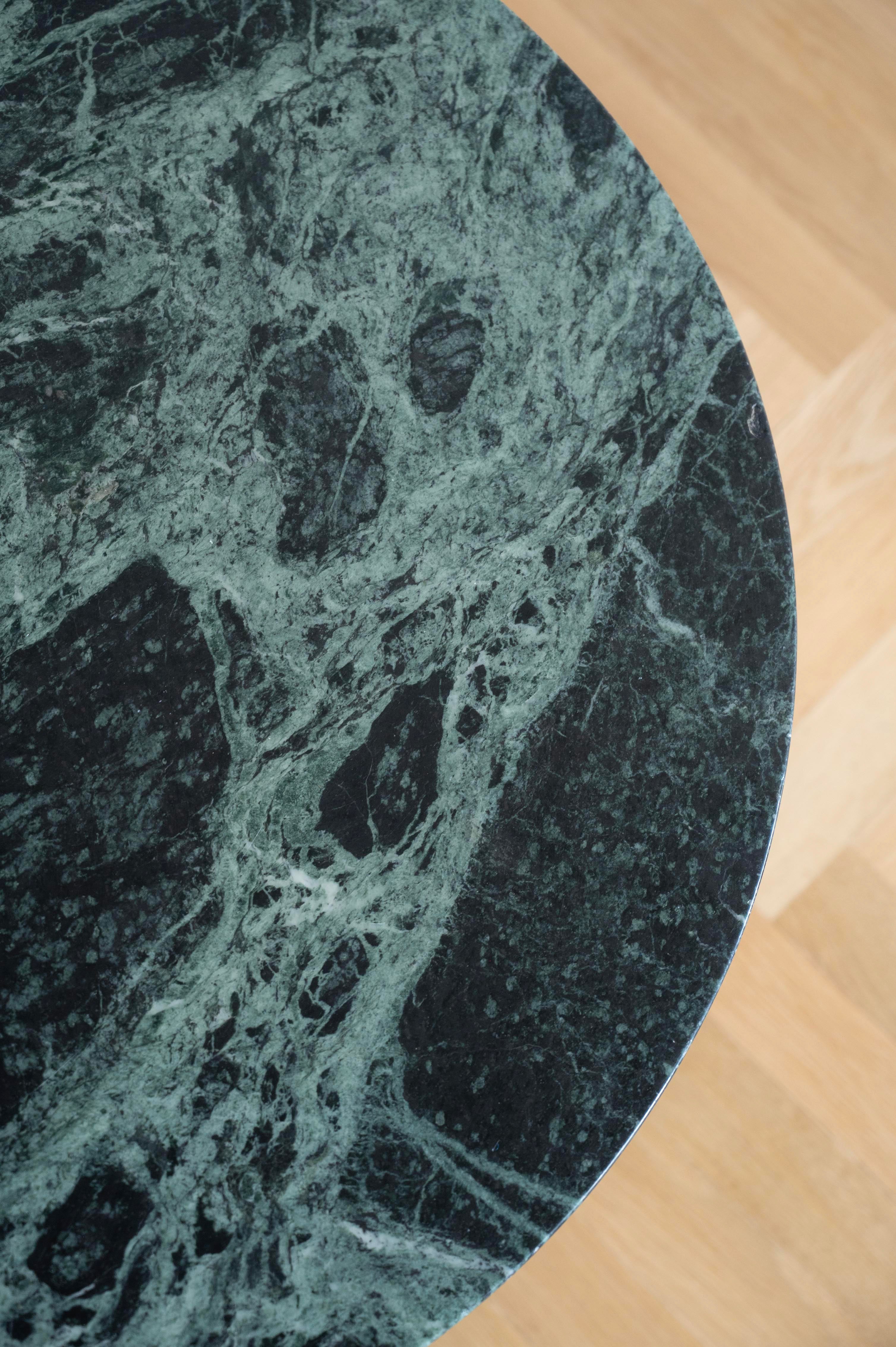 Coffee table with green marble and chrome structure, 1970s