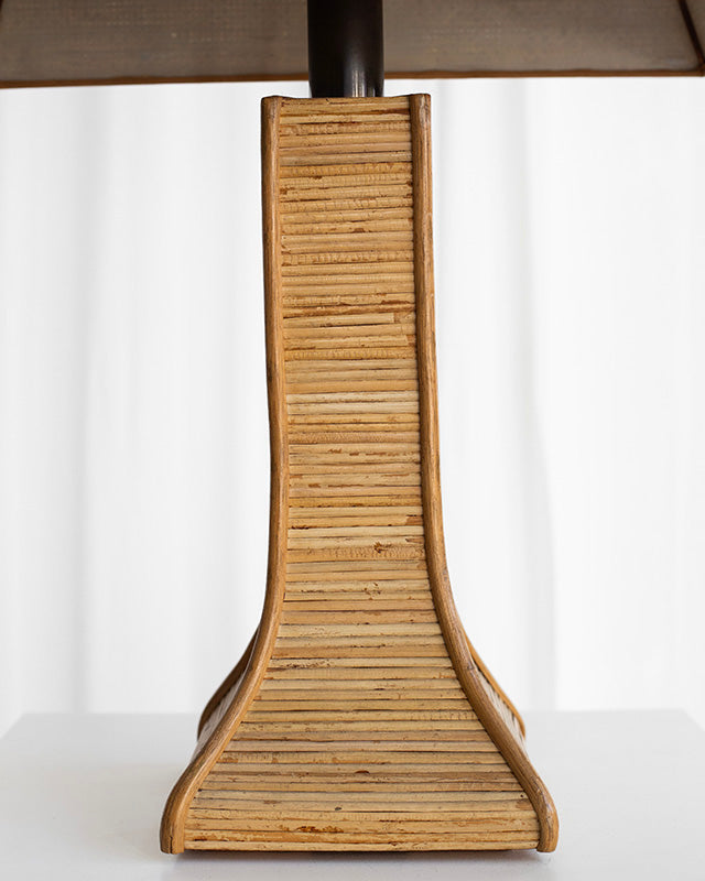 Rattan and bamboo table lamp, 1970's