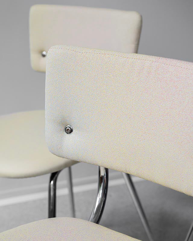 Set 4 jedálenských stoličiek z chrómu, 1970s