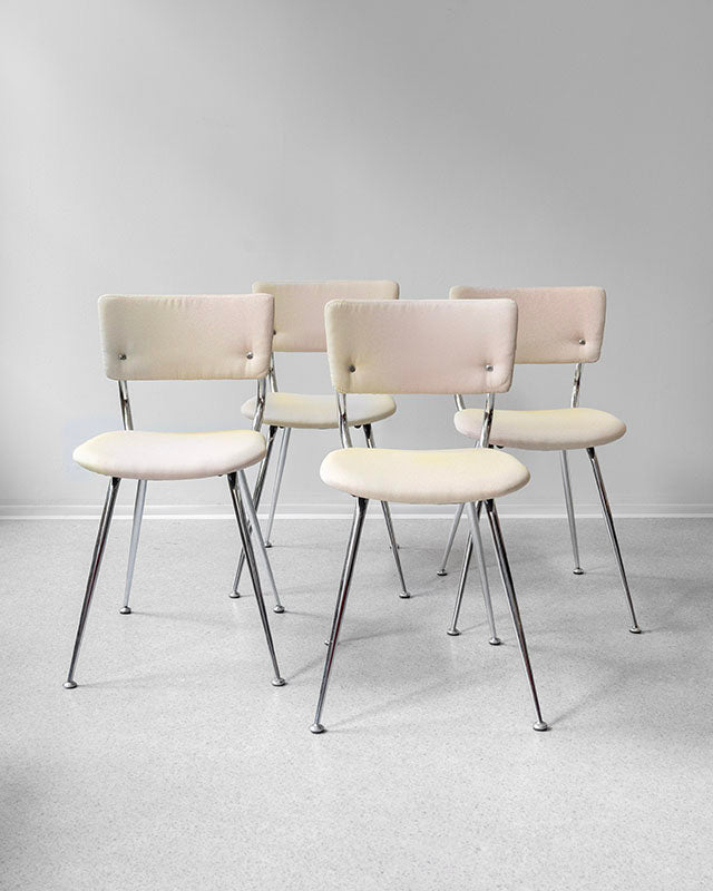 Set 4 jedálenských stoličiek z chrómu, 1970s