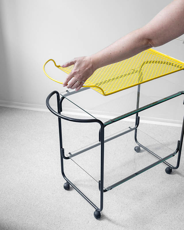 Vintage barový vozík na kolieskach - Taliansko, 1980s