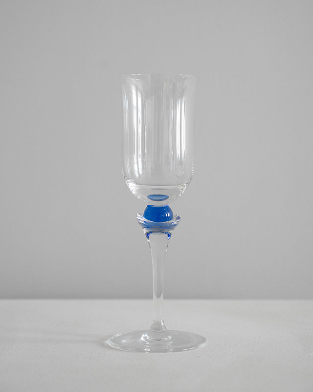 Set pohárov na víno s modrou guličkou, Jozef Kolembuch, 1990s