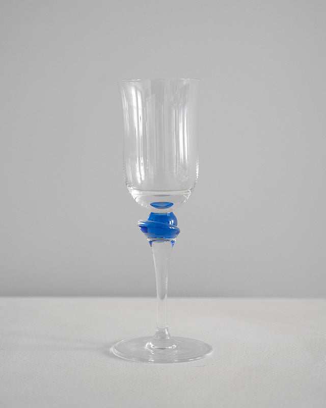 Set pohárov na víno s modrou guličkou, Jozef Kolembuch, 1990s