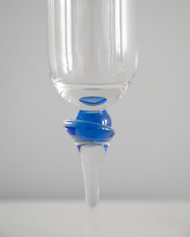 Set pohárov na víno s modrou guličkou, Jozef Kolembuch, 1990s