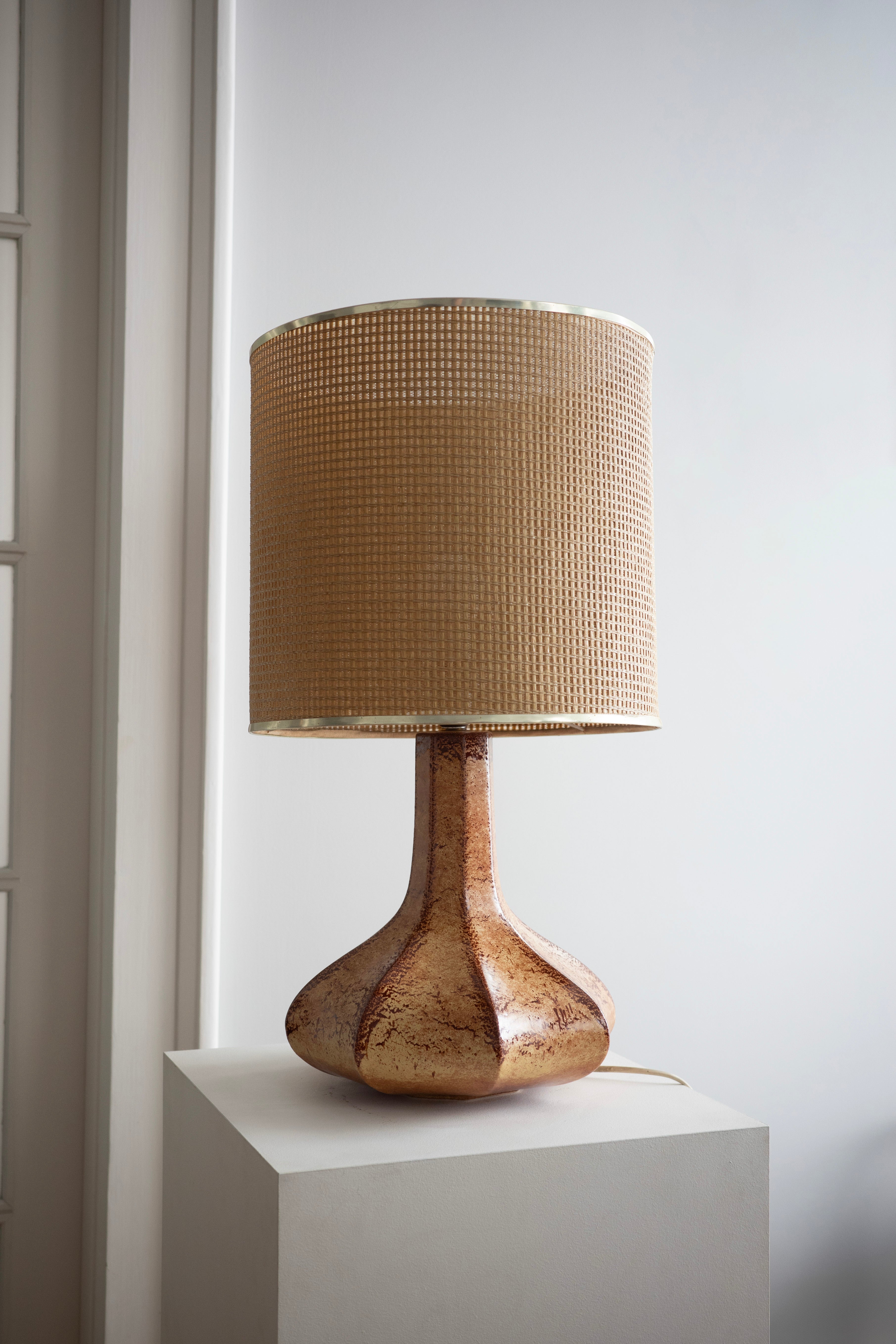 Mid-century keramická stolová lampa Bertoncello, Roberto Rigon