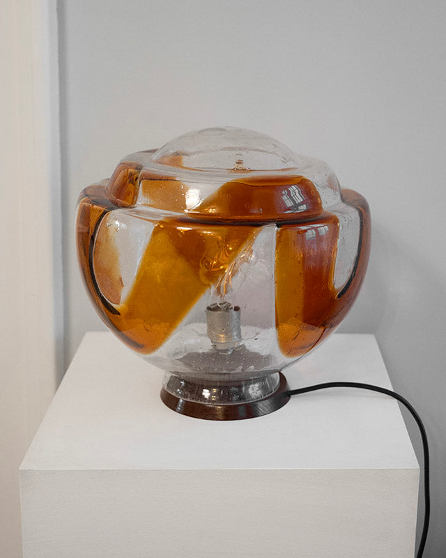 Sklenená lampa Murano - ručne fúkaná, 1970s