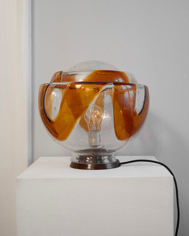 Sklenená lampa Murano - ručne fúkaná, 1970s