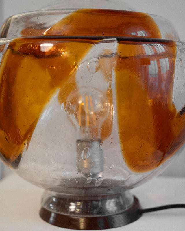 Sklenená lampa Murano - ručne fúkaná, 1970s