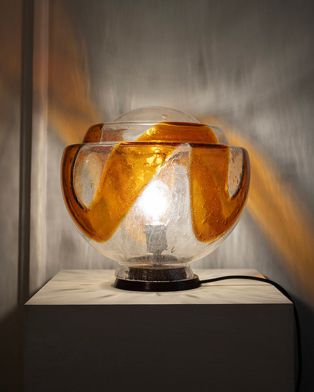 Sklenená lampa Murano - ručne fúkaná, 1970s