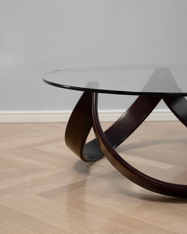 Taliansky Mid-Century konferenčný stolík z ohýbaného dreva, 1970s