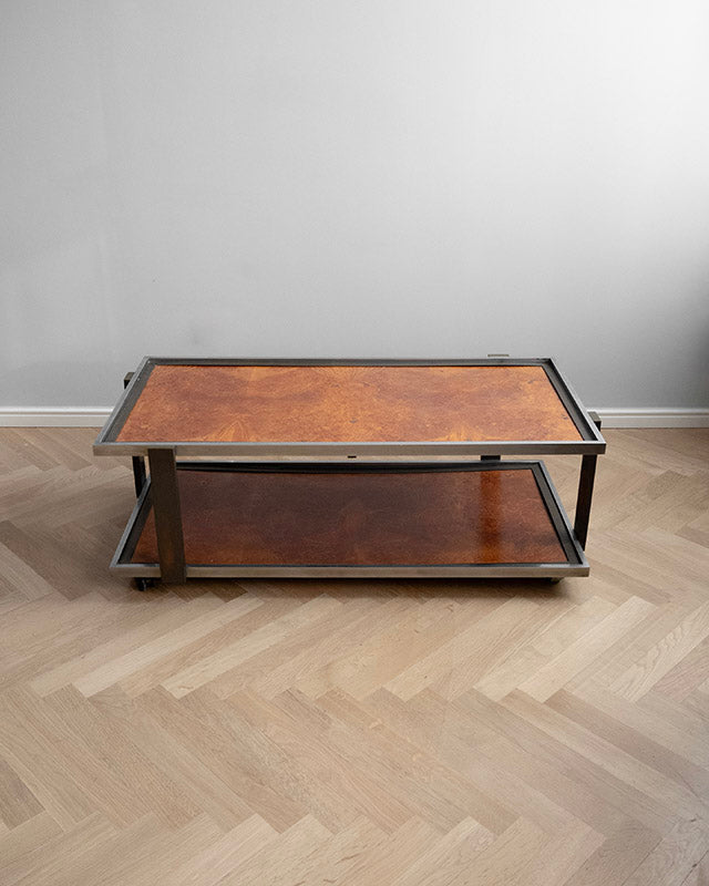 Coffee table on wheels with peppercorns, 1970s