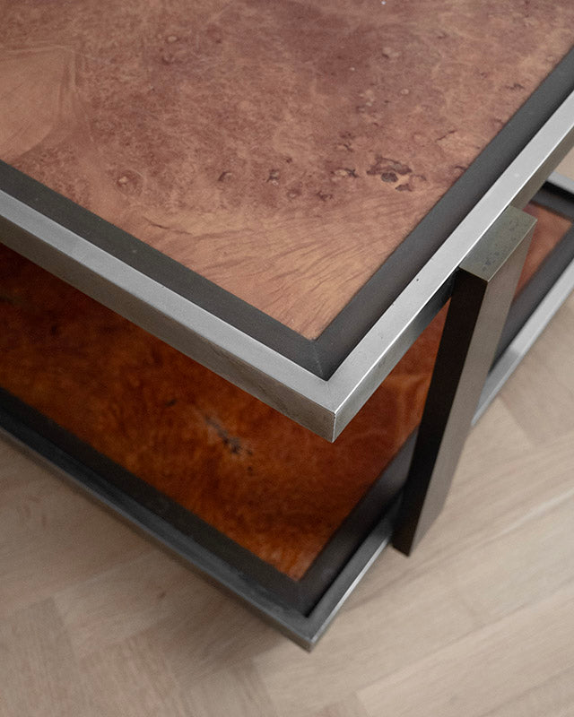 Coffee table on wheels with peppercorns, 1970s