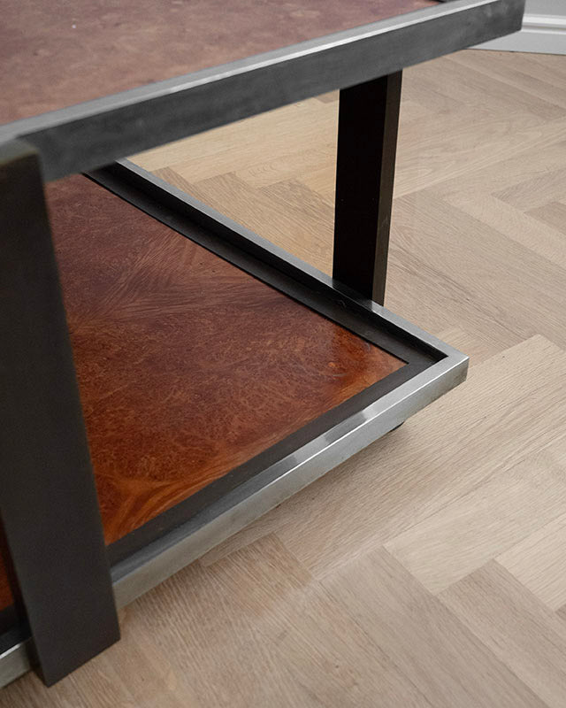 Coffee table on wheels with peppercorns, 1970s