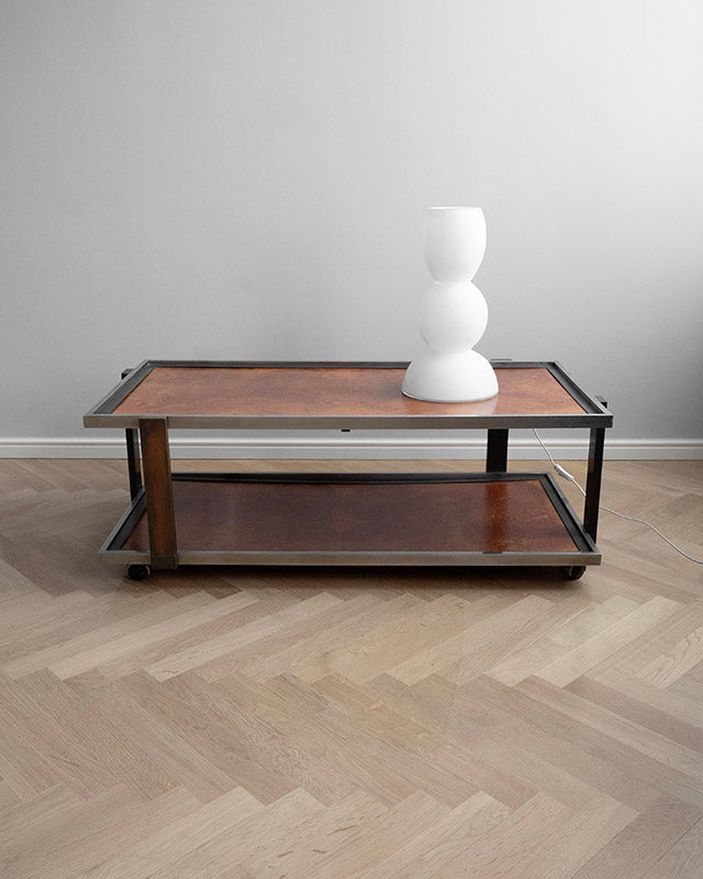 Coffee table on wheels with peppercorns, 1970s