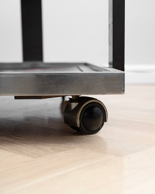 Coffee table on wheels with peppercorns, 1970s