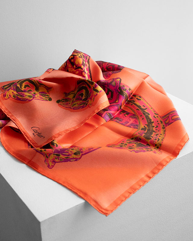 Vintage hodvábna šatka Cartier Panthére