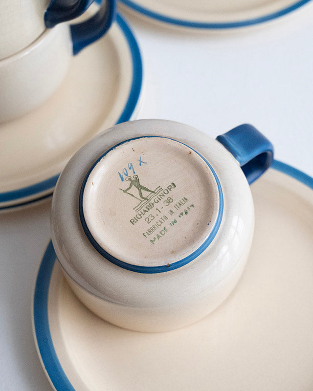 Vintage mid-century keramický kávový a čajový servis, Ginori, Itálie, 1960s