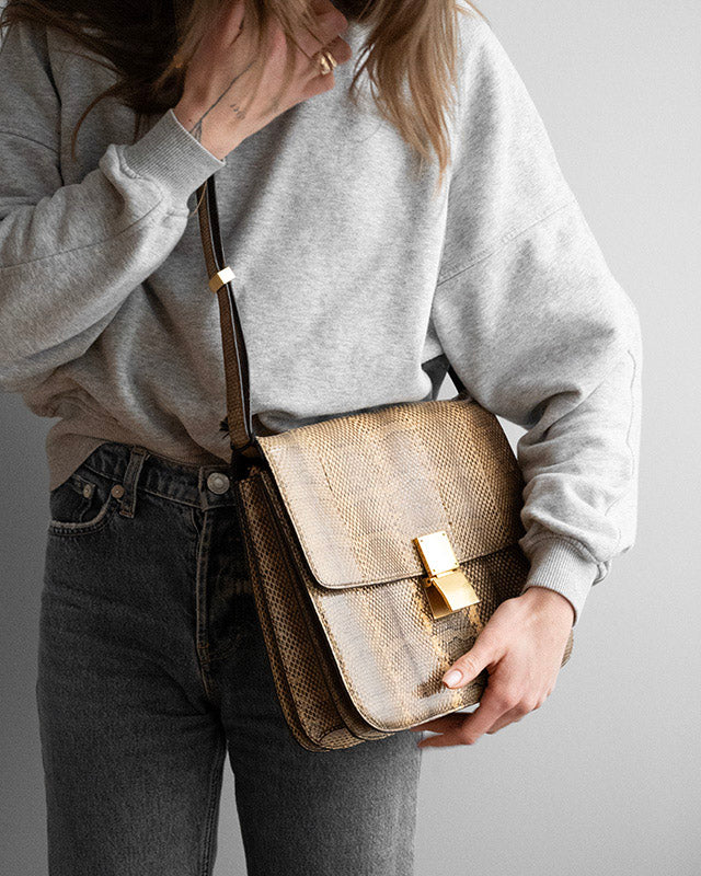 Kabelka Céline Ayers Classic Box z hadej kože, 1990s