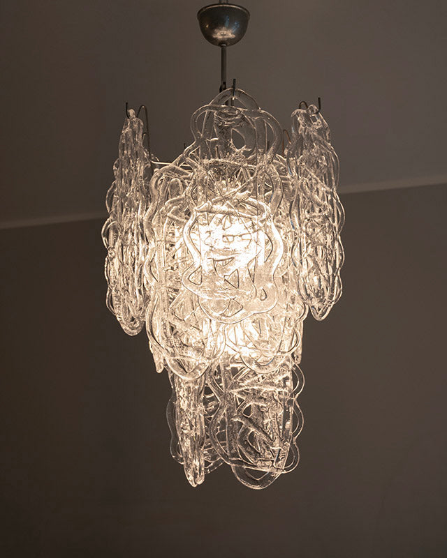 Murano luster „Ragnatela“, autor Gino Vistosi, Mazzega, 1970s