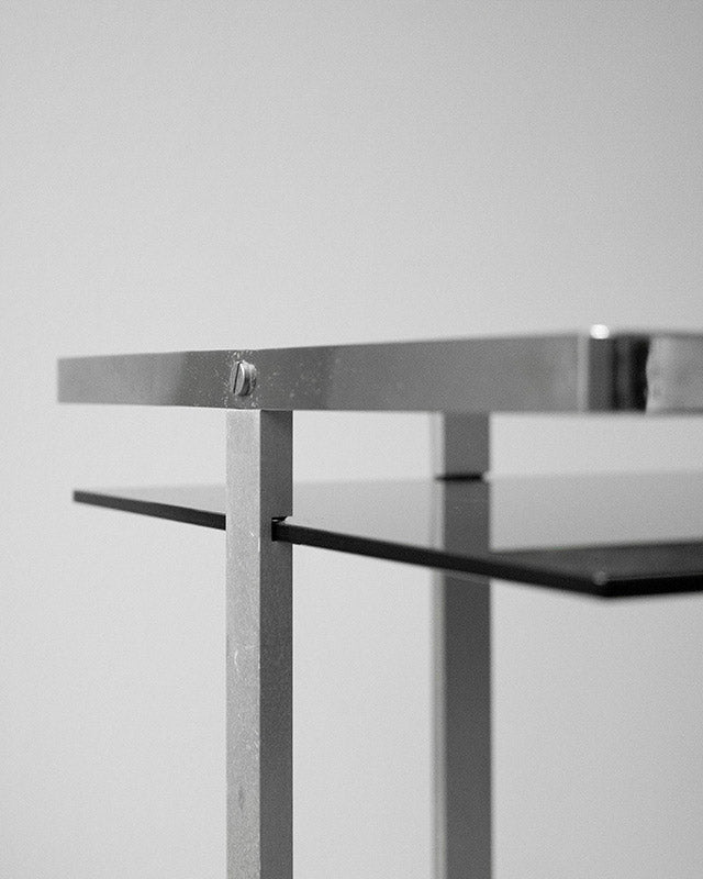 Chrome trolley with smoked glass, 1980s