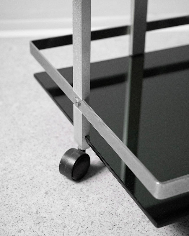 Chrome trolley with smoked glass, 1980s