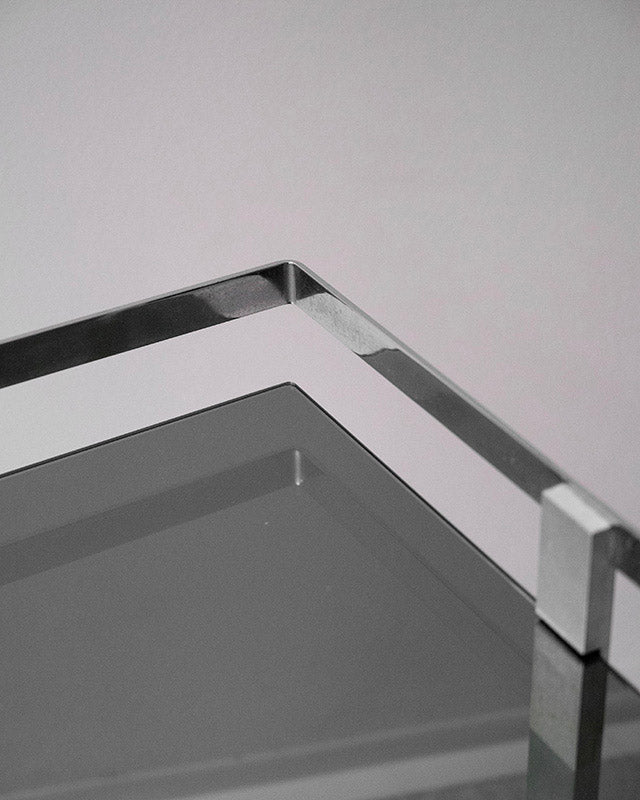Chrome trolley with smoked glass, 1980s