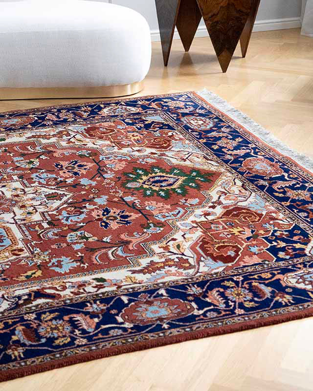 Perzský vlnený koberec v štýle Serapi / Heriz, 1970s