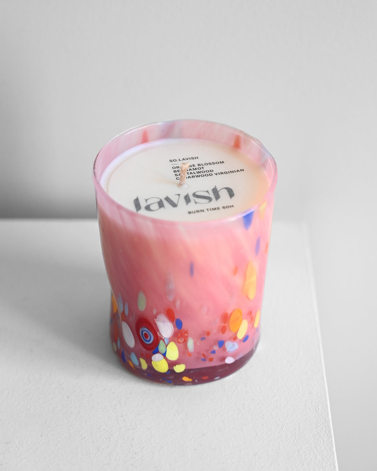 Sviečka ružová SO.Lavish murano sklo