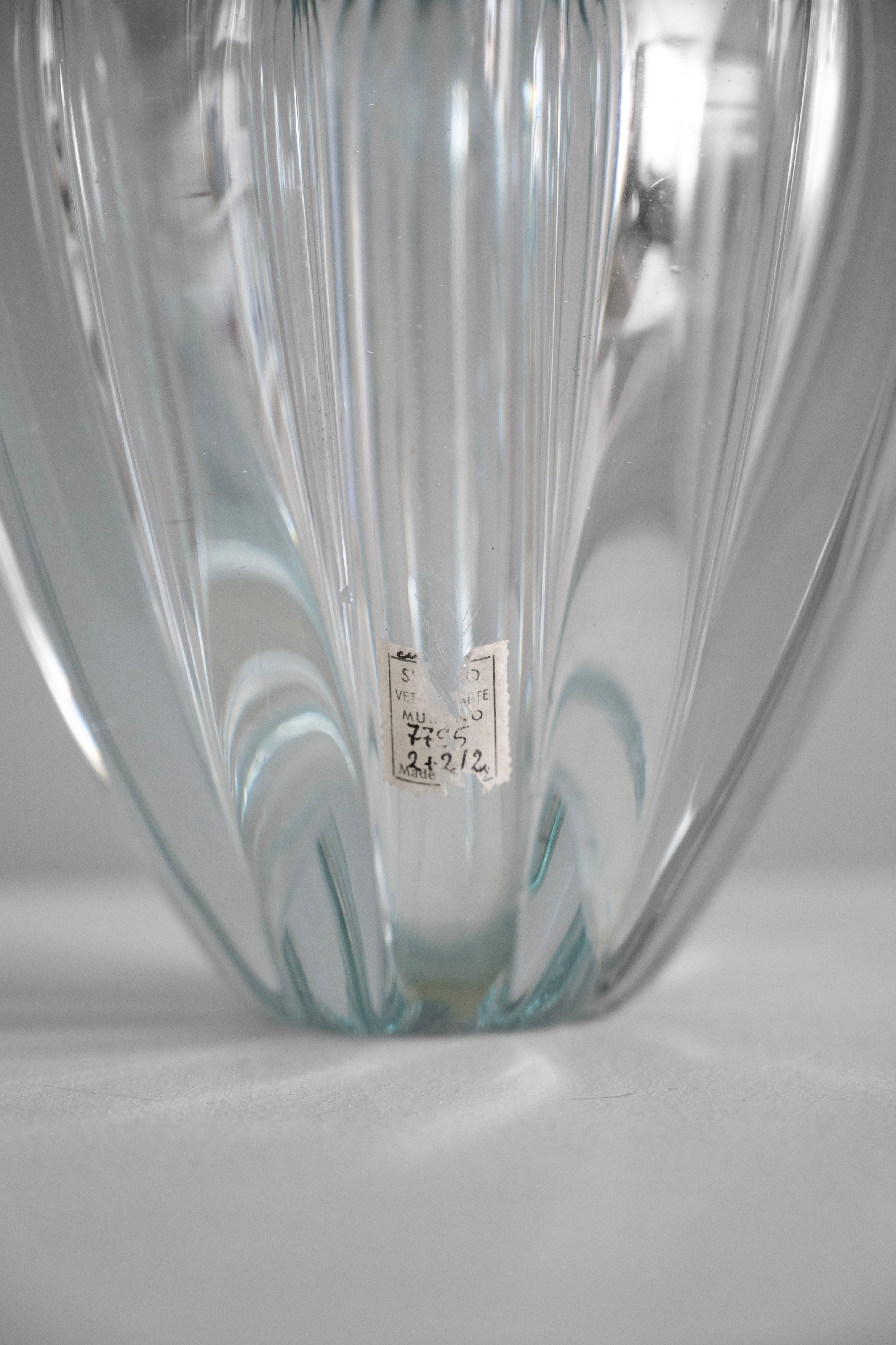 Murano vase "Sommerso a bollicine", author Flavio Poli, stamp Seguso 1940s