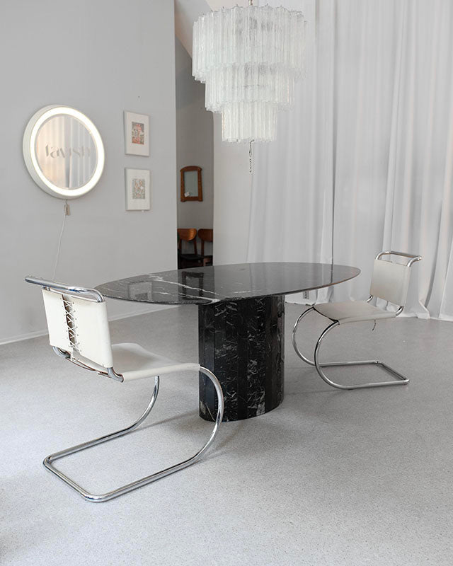 Oválny mramorový jedálenský stôl, Taliansko, 1970s