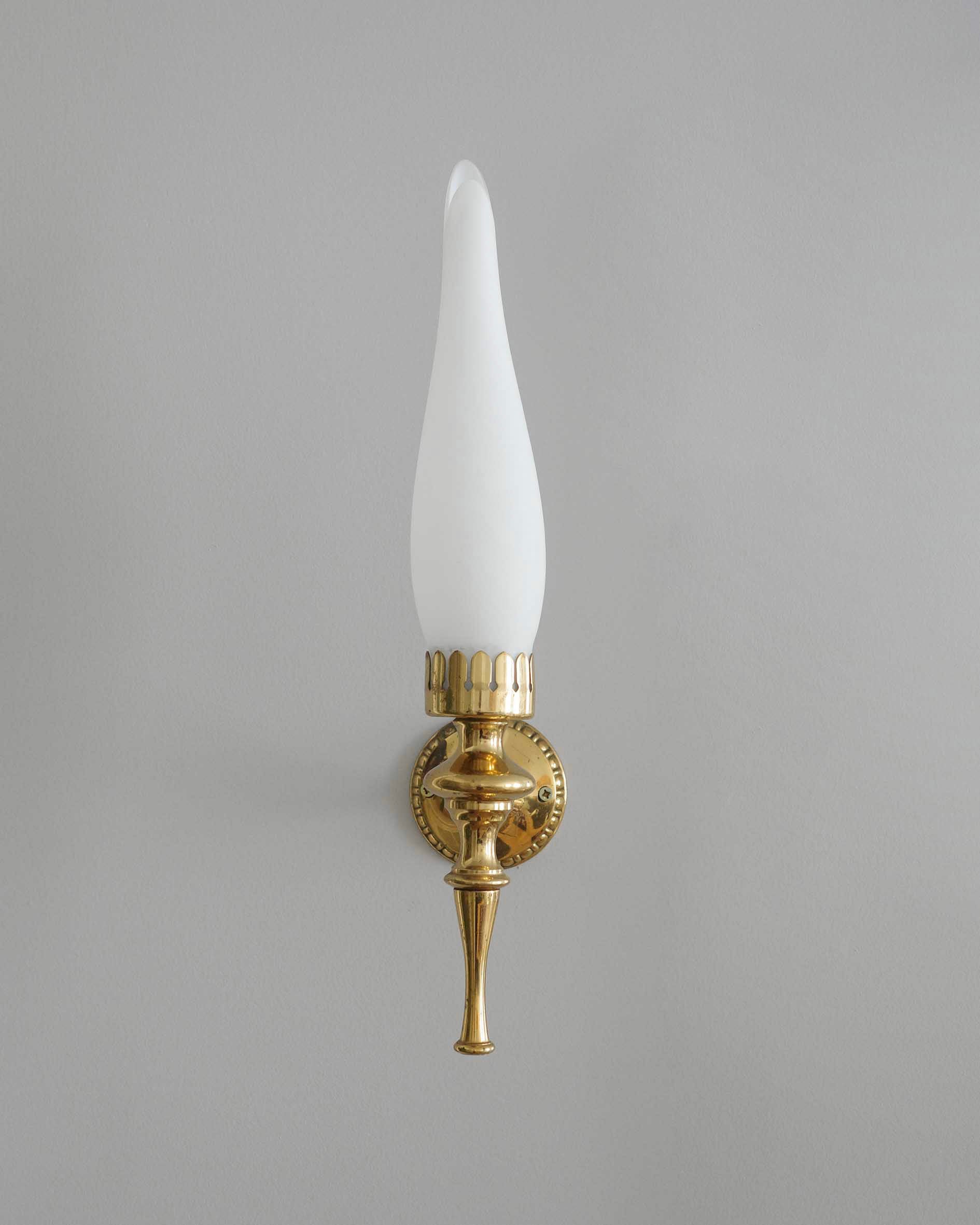 Elegantní mosazné lampy, 1950s, set 2 ks