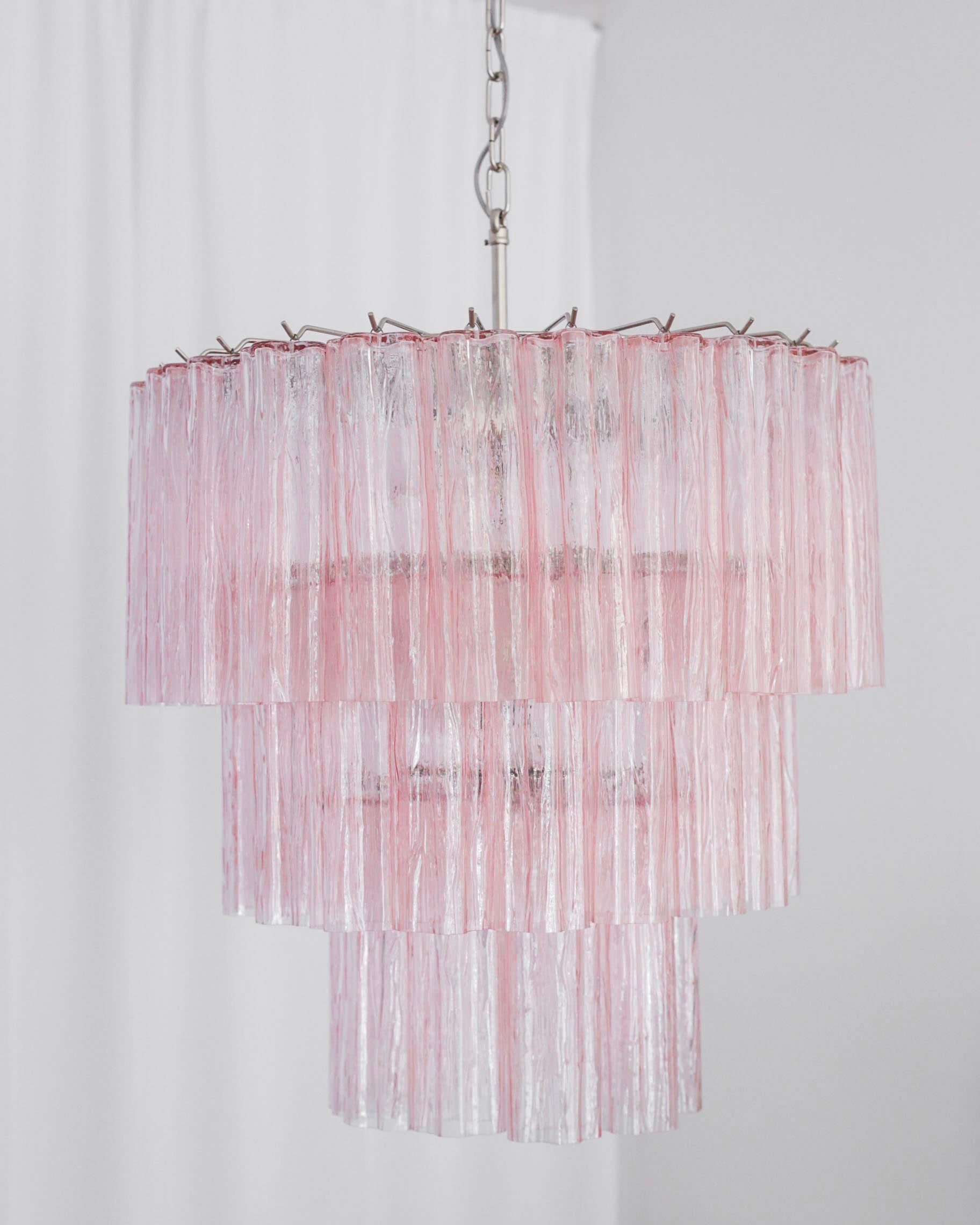 Pink Murano glass chandelier
