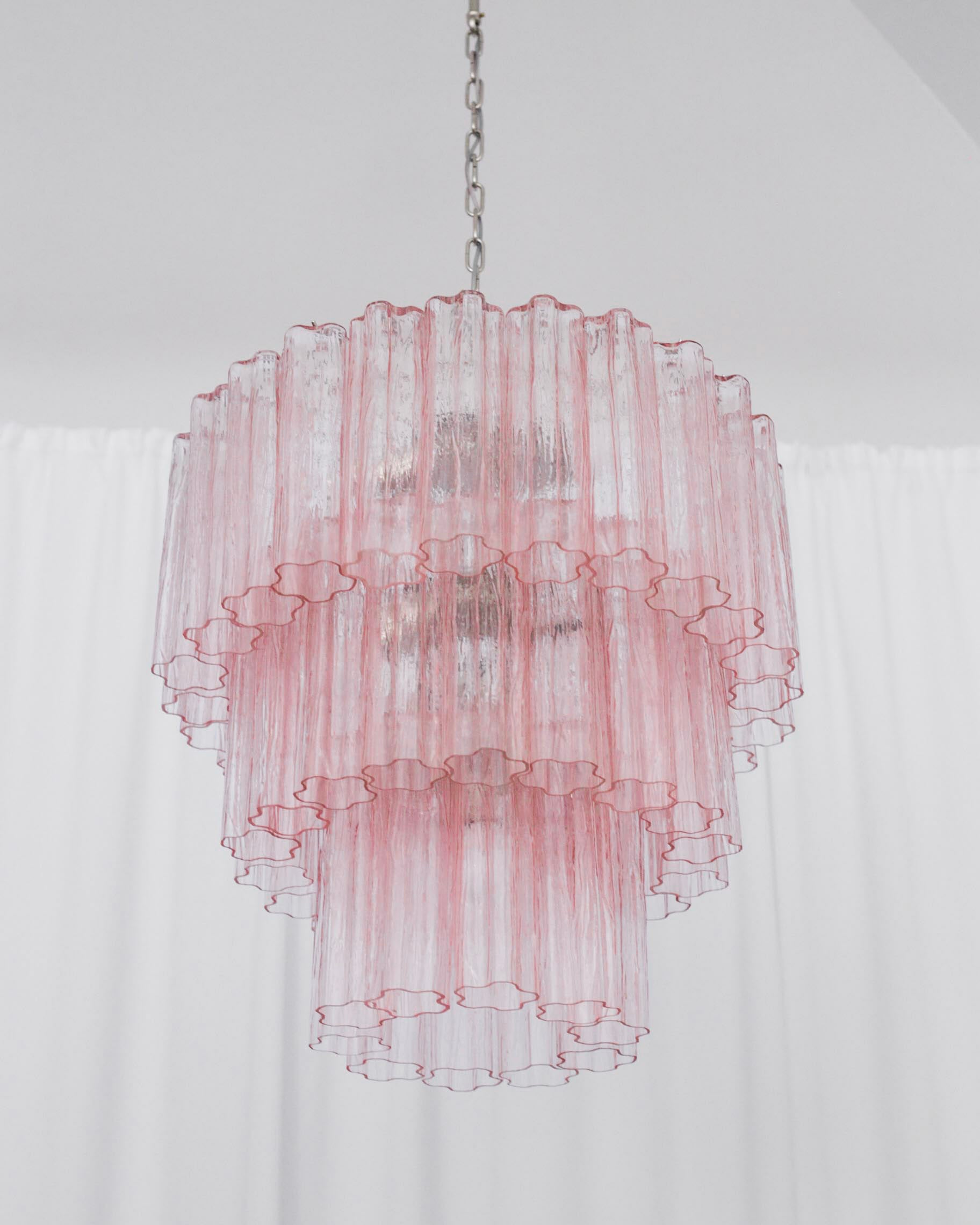 Pink Murano glass chandelier