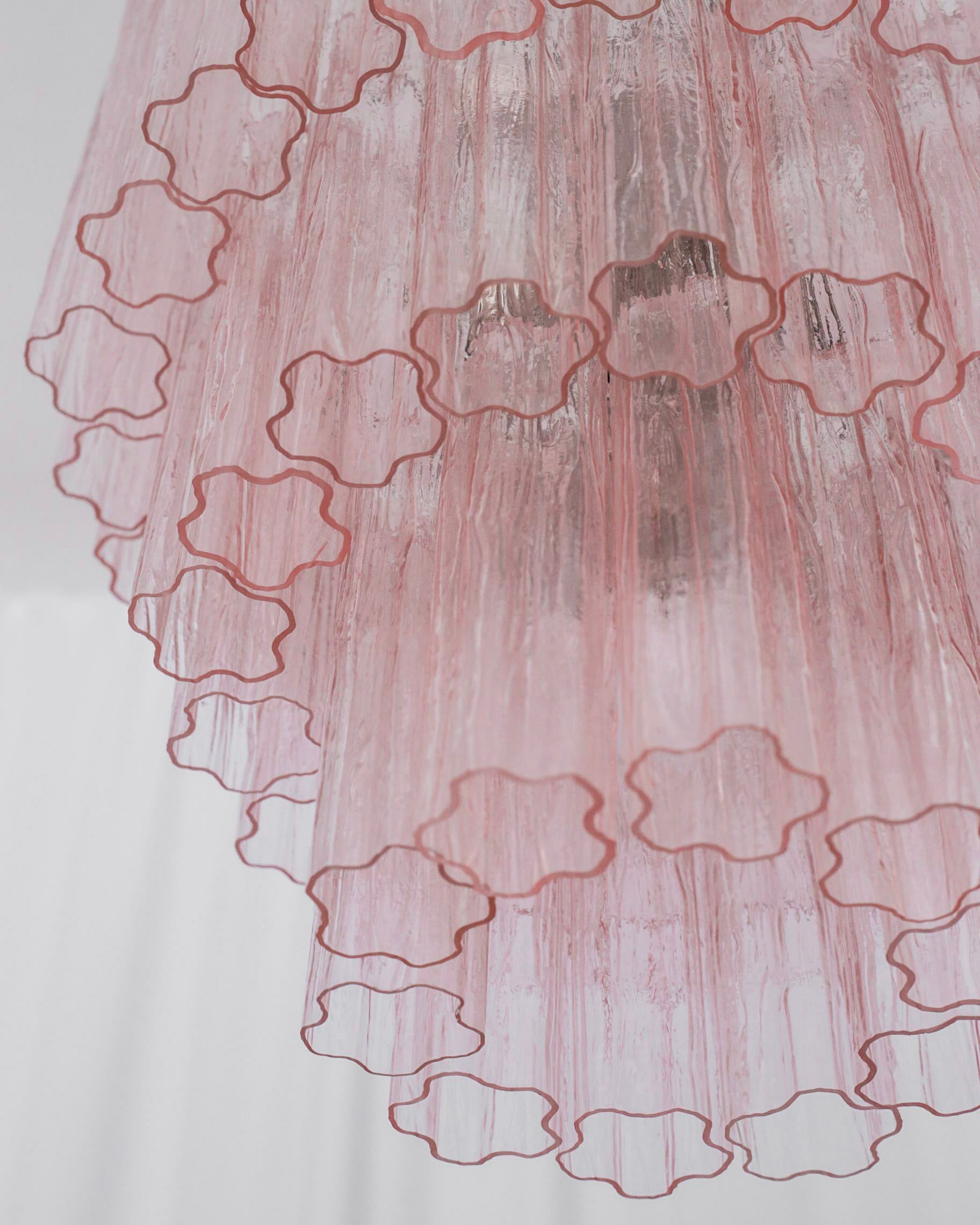 Pink Murano glass chandelier